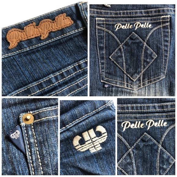 Pelle Pelle Vintage Embroidered Jeans Blue Size 29 Y2K Straight leg Rare - Picture 5 of 11